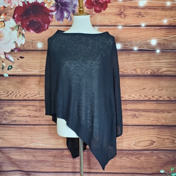 Artisan Ny Sweaters - Artisan NY 100% Linen Navy Poncho